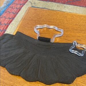 1940’s Vintage luxor Elegant brown Women's bag with lucite handle and zip pull